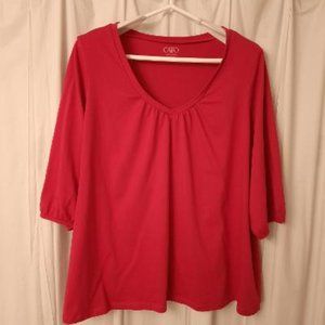 Cato 3/4 Sleeve Knit Top Hot Pink 22/24